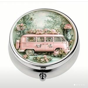 Floral Pink Van Pill Box